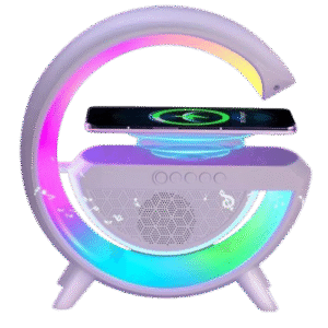 Lampe LED connectée avec haut-parleur Bluetooth et chargeur sans fil QU