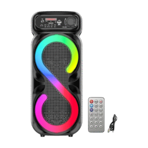 ZQS4270M 16 Watts double 4 pouces grand haut-parleur Bt lumière karaoké Portable haut-parleur de fête Bluetooth LED haut-parleur avec lumière LED