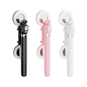 Avec anneau lumineux Led, antidérapant, bureau rose, support de téléphone réglable, compatible BT, bâton de Selfie pour Streaming en direct Tiktok