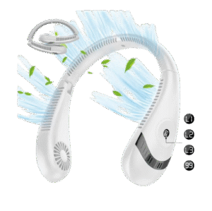 Ventilateur de cou sans lame, nouveau Design, pliable, affichage numérique LED, Rechargeable, refroidissement de l'air électrique, Portable, avec trois vitesses