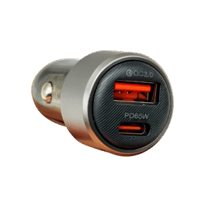 Dinex Car Charger A513 – Dual Ports USB-C + USB-A 83W Max avec Câble Type-C to Lightnin