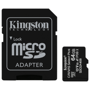 Carte Mémoire Kingston Canvas Select Plus microSD 64GB + Adaptateur